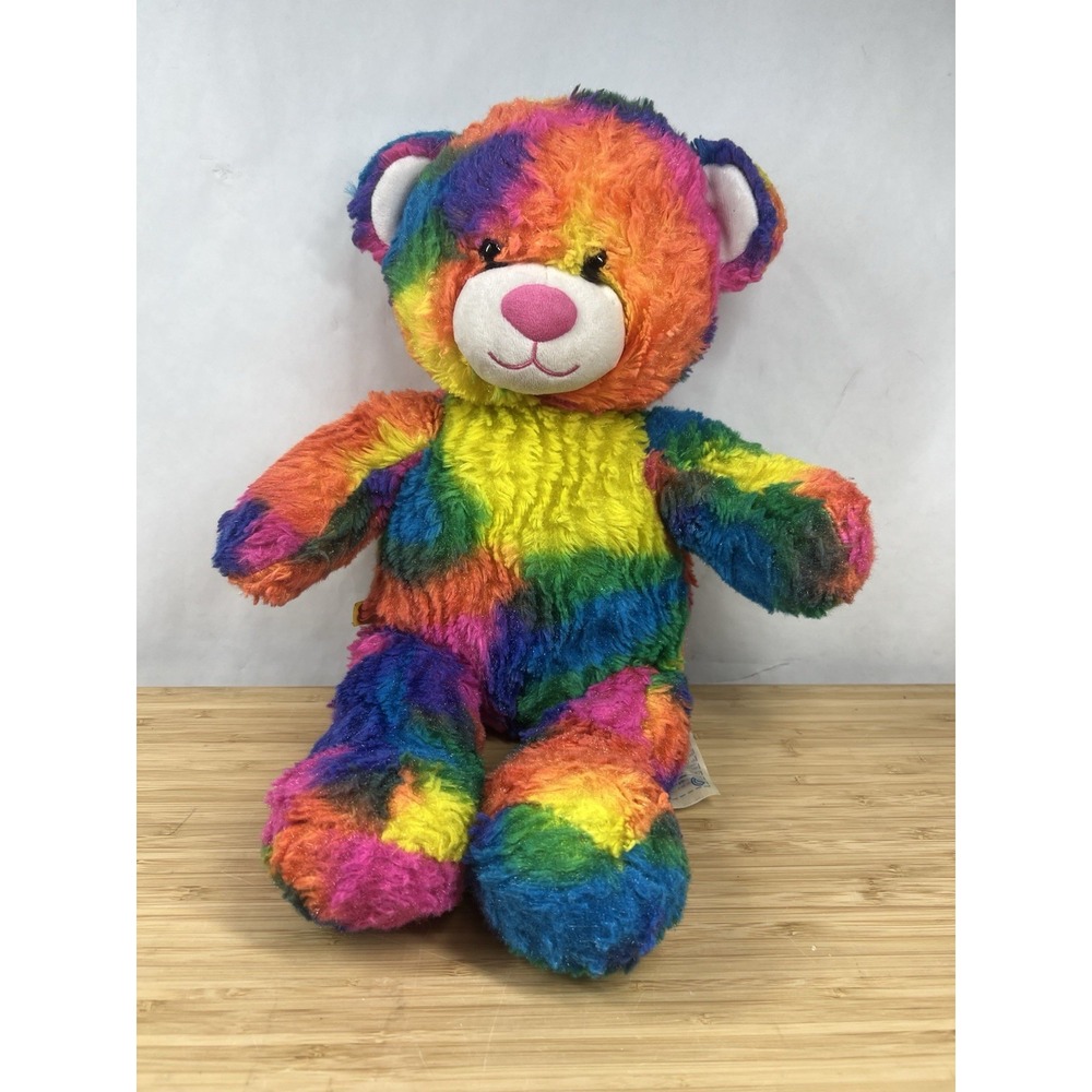 Build-A-Bear Rainbow Teddy Bear Plush 2013 Multicolor Stuffed Animal